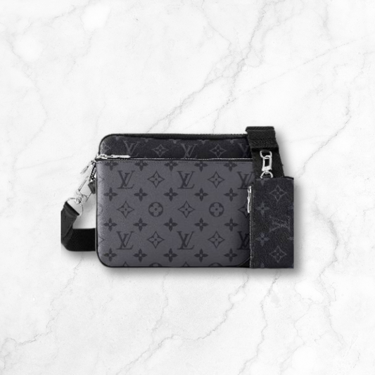 Grey Monogram Crossbody Bag