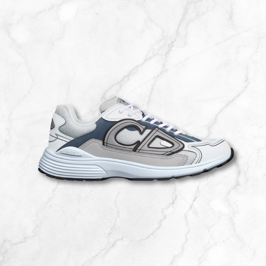 Gray Technical Mesh with Light Blue Sneakers