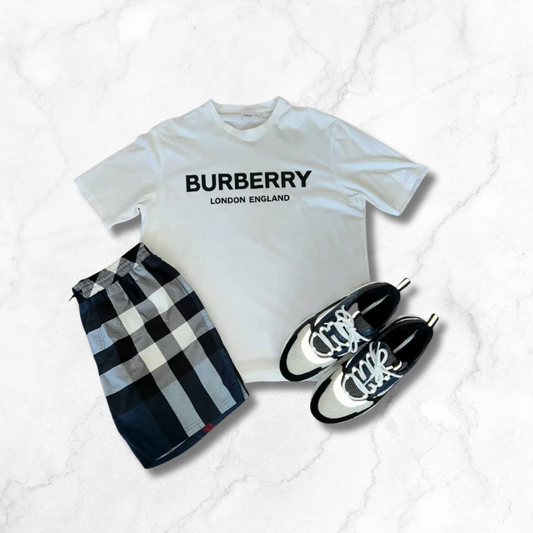 White Checked Set & Sneakers