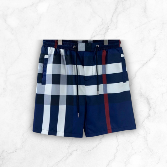 Navy Checked Shorts