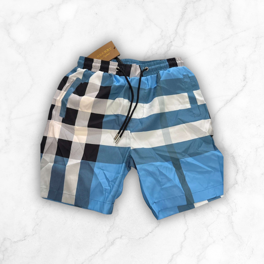 Blue Checked Shorts