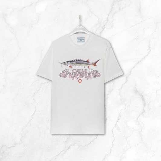 White Fish Print Tee