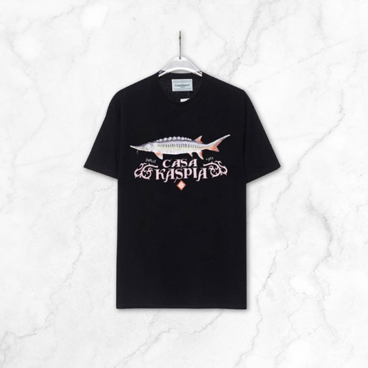 Black Fish Print Tee